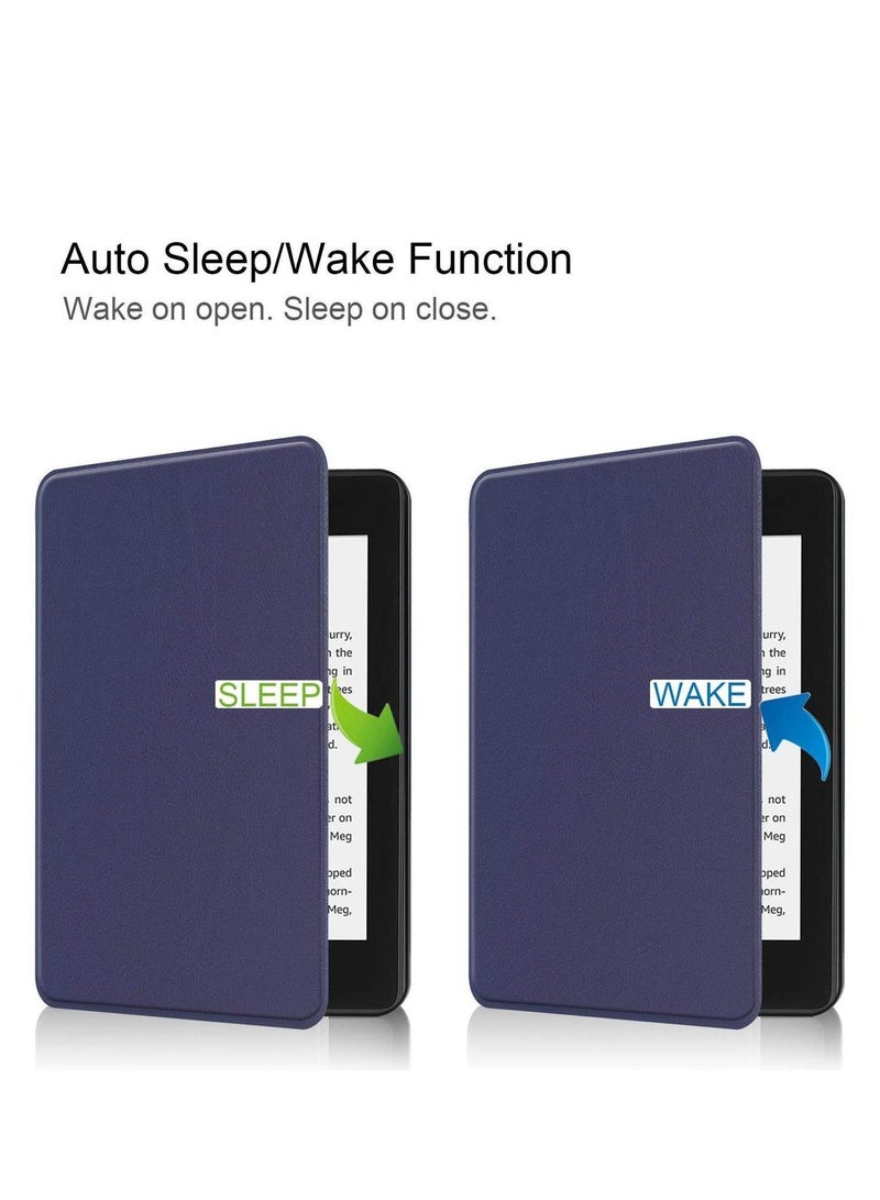 1Pcs Protective Cover Smart Cover for Kindle Paperwhite 4 10th 2018 Generation Case Waterproof E-Reader Cover Sleep/Wake Function (Blue) - Image 2