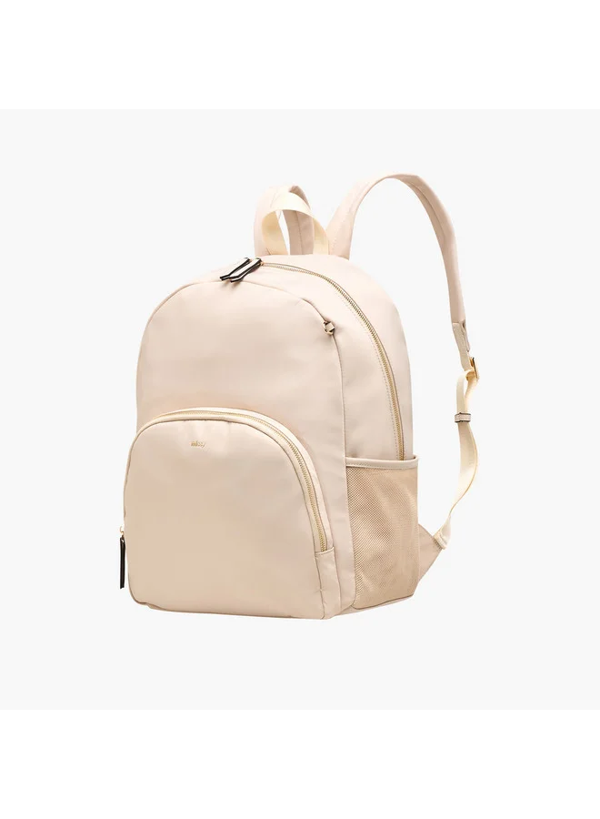 ميسي Women Solid Backpack with Adjustable Straps and Detachable Pencil Pouch - 28x16x36 cm
