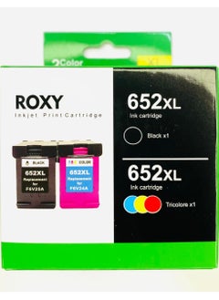 Roxy HP ink 652 (SET) Cartridge Cartridge Compatible for HP 652 652XL for HP DeskJet 3787 3789 3835 4535 Printers (1 Black 1 Tri-Color)