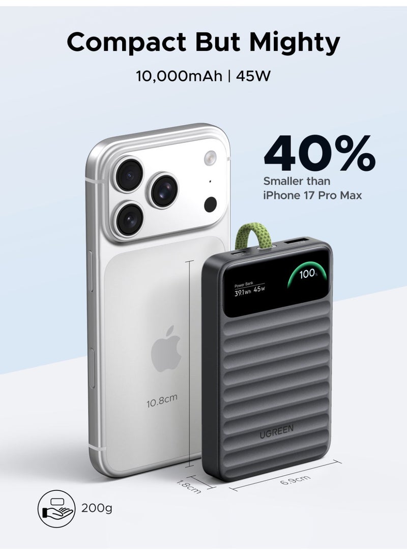 Ugreen 10000mAh 45W Safe Fast Charging Power Bank , Portable Charger with ATL Battery, Intelligent BMS Monitor, Dymondcell Fireproof Tech & Built-in Strap Cable for iPhone 17/Samsung S26 10000 45W(Built-in Cable) - Image 5