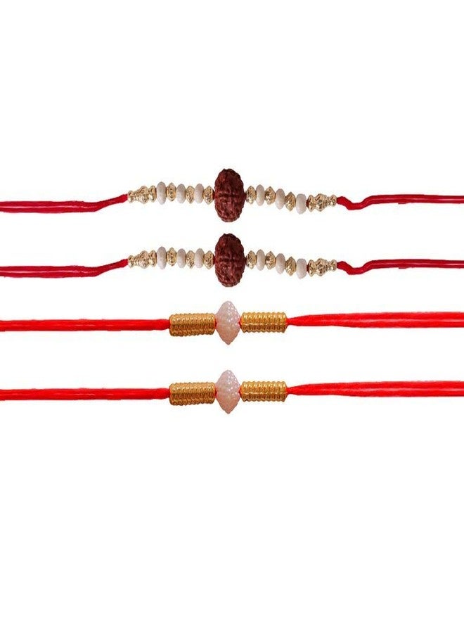 Suninow Designer RUDRAKSH Rakhi Combo(Pack of 4)