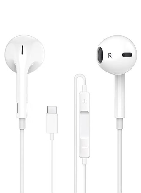 In-Ear Earphones with USB-C,Wired Earbuds with Built-in Remote to Control Music,Phone Calls and Volume,In-ear Headphones for iPhone 16/15 Pro Max,iPad Pro/Air,Samsung