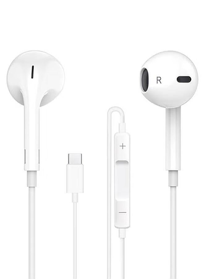 Liboer In-Ear Earphones with USB-C,Wired Earbuds with Built-in Remote to Control Music,Phone Calls and Volume,In-ear Headphones for iPhone 16/15 Pro Max,iPad Pro/Air,Samsung  - Image 1