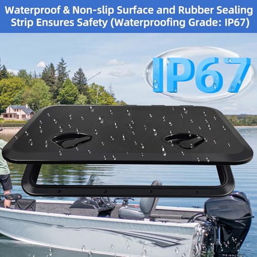CLLOMAGY 24"x14" Boat Hatch Deck Access Lid,Marine Deck Access Hatch Door Cover for Bass/John/Fishing/Skiff/Sailboat/Yacht & RV/Camper Van,Durable&Weatherproof Boat Access Lid Cover-1PCS - Image 4