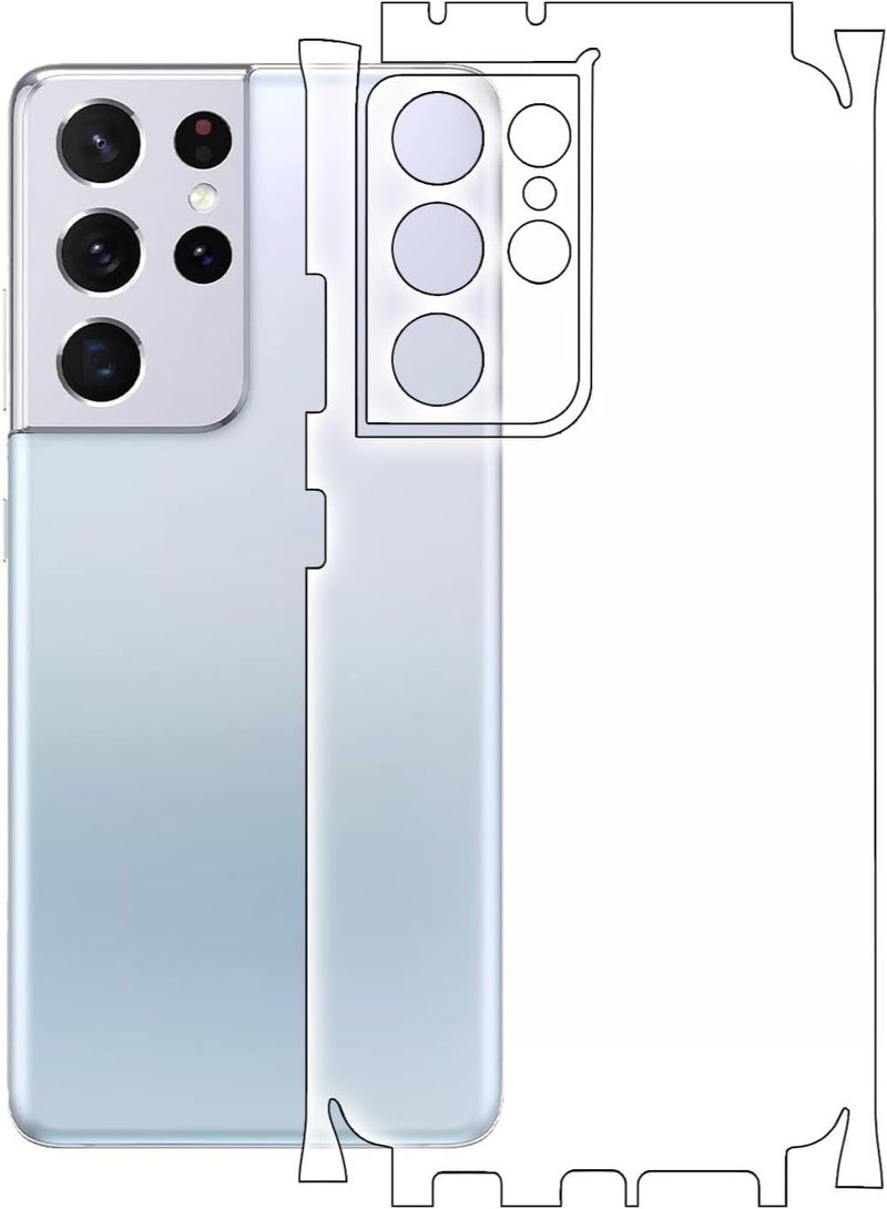 Muzz Matte Back Sticker Screen Protector for Samsung Galaxy S21 Ultra, Anti-Fingerprint, Anti-Scratch - Image 1