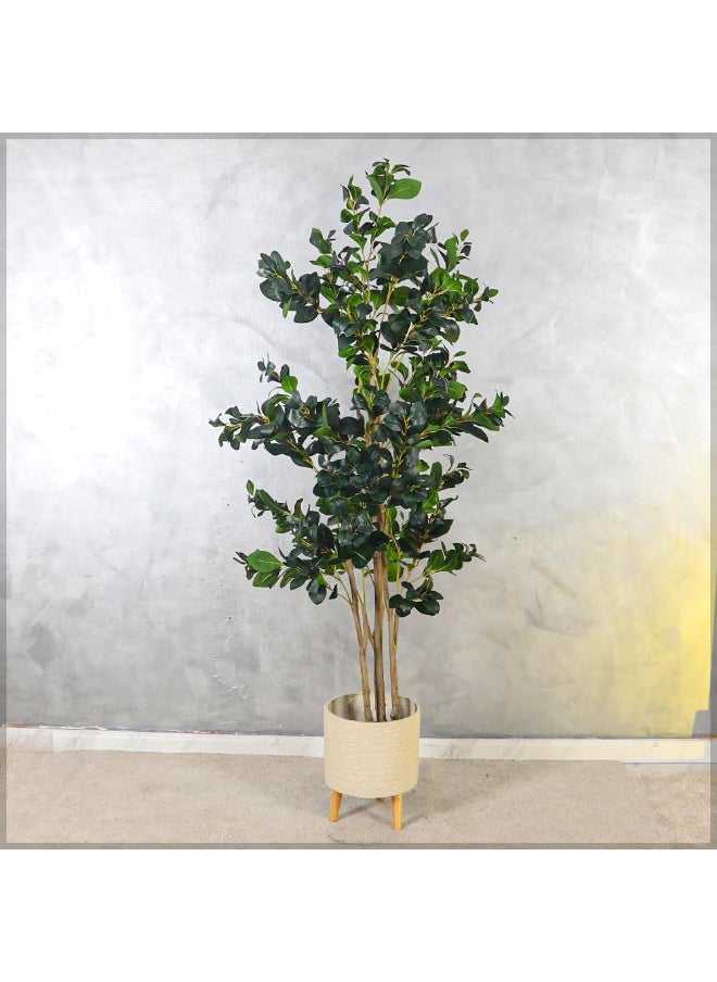 Yatai - YATAI Artificial Rubber Plant - Artificial Rubber Plant With Plastic Pot - Plants For Home Decor – Artificial Tree Outdoor – Fake Plants For Balcony – Artificial Plants Outdoor (180 CM) - Image 1