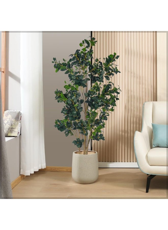 Yatai - YATAI Artificial Rubber Plant - Artificial Rubber Plant With Plastic Pot - Plants For Home Decor – Artificial Tree Outdoor – Fake Plants For Balcony – Artificial Plants Outdoor (180 CM) - Image 1