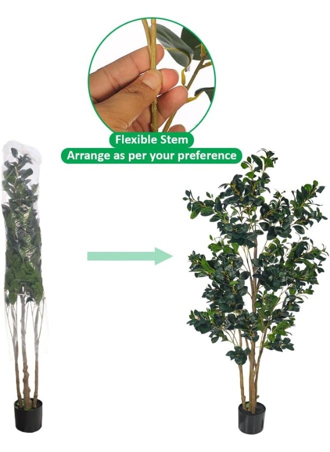 Yatai - YATAI Artificial Rubber Plant - Artificial Rubber Plant With Plastic Pot - Plants For Home Decor – Artificial Tree Outdoor – Fake Plants For Balcony – Artificial Plants Outdoor (180 CM) - Image 1