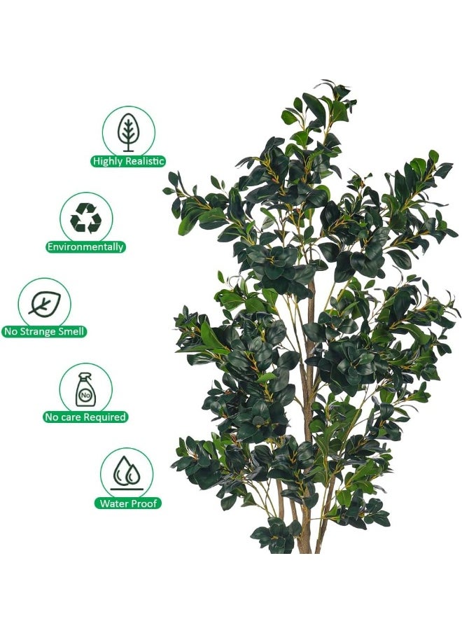 Yatai - YATAI Artificial Rubber Plant - Artificial Rubber Plant With Plastic Pot - Plants For Home Decor – Artificial Tree Outdoor – Fake Plants For Balcony – Artificial Plants Outdoor (180 CM) - Image 1