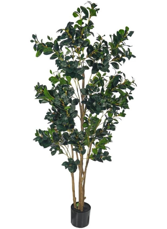 Yatai - YATAI Artificial Rubber Plant - Artificial Rubber Plant With Plastic Pot - Plants For Home Decor – Artificial Tree Outdoor – Fake Plants For Balcony – Artificial Plants Outdoor (180 CM) - Image 1