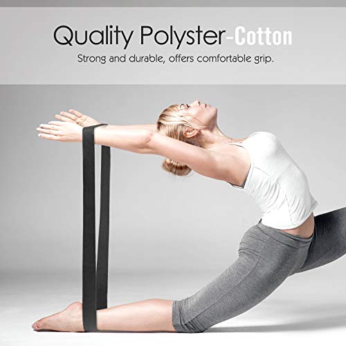 Footmate Yoga Belt for Men and Women Pack Of 2 | Yoga Strap with Extra Safe Adjustable D-Ring Buckle | 8 FT Long Durable and Premium Cotton Stretch Band Use for Yoga, Pilates, Gym, Fitness - Image 4