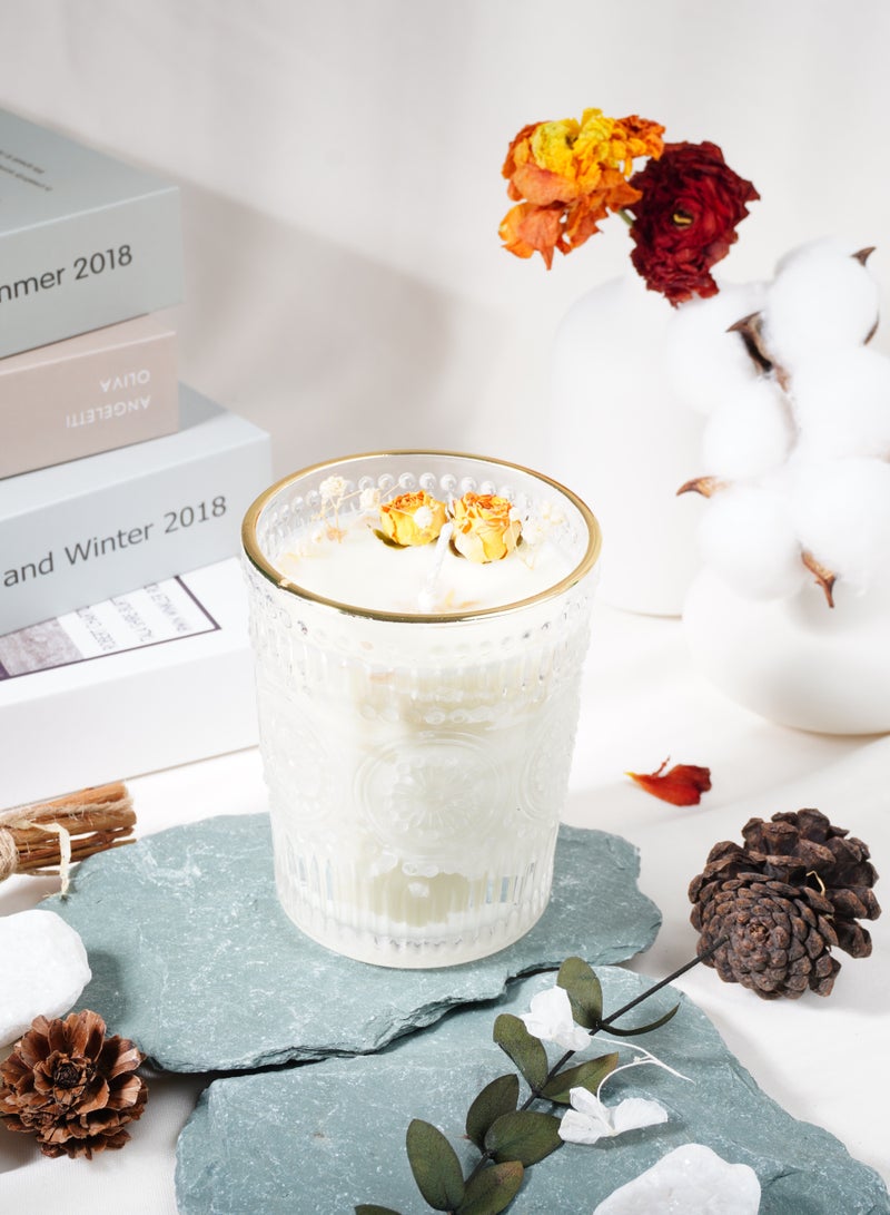 Betaoby Luxury Scented Candles Gifts,Jasmine Scent | Dry Flowers Aromatherapy Candles for Home Scented, Women Gifts, Soy Candle Gift Set for Wife Friends Bath Yoga Mother's Day Birthday,SPA Sleep Festival Wedding Party Gifts - Image 4