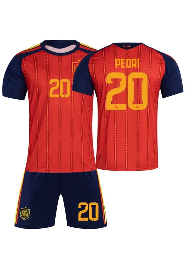 Spain 2026 World Cup #20 PEDRI football Jersey Shorts Set Children's Size and adult Size Gifts for fans and friends - Image 1