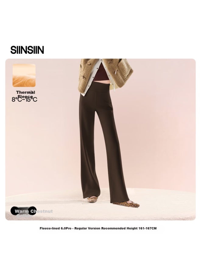 Siinsiin Yang Mi Style 6.0pro Straight-leg Pants New Women's Fleece-lined Slim Fit Sports Casual Pants For Spring And Autumn