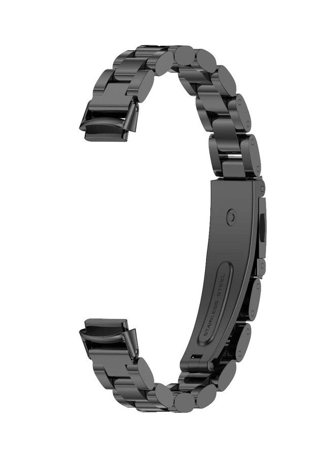 ميجوبس سوار معدني من MIJOBS متوافق مع Fitbit Luxe، سوار معصم بديل مقاوم للماء وقابل للتعديل مصنوع من الفولاذ المقاوم للصدأ لجهاز تتبع اللياقة البدنية والصحة Fitbit Luxe (خرز، أسود) - Image 2
