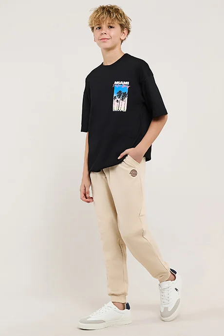 أر أند بي Solid Joggers with Drawstring Waist