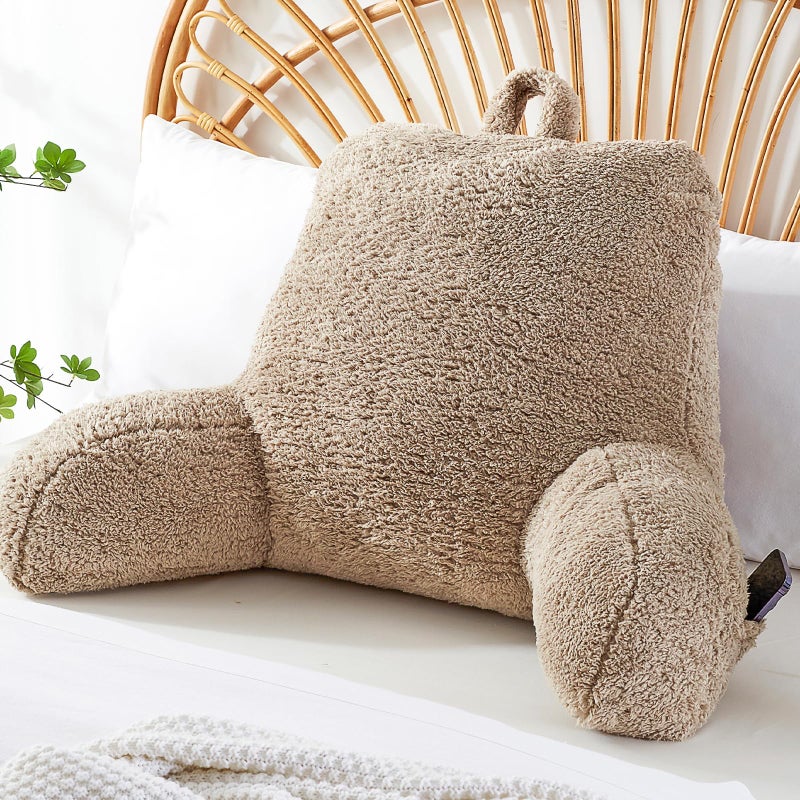 StarAneer Reading Pillow for Sitting in Bed, Back Pillow Reading Pillow with Arms & Back Support, Dorm Room Essential for Girls and Boys Bed Chair Pillow - Image 1