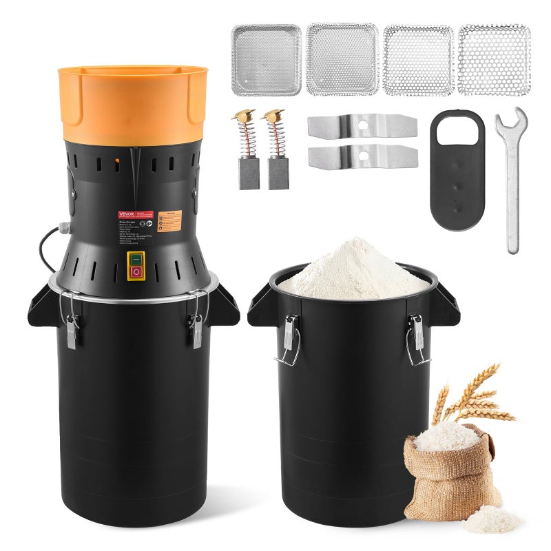 VEVOR Electric Grain Mill Grinder, 600W High Power Commercial Spice Grinder, 25L Pulverizer Powder Machine with Galvanized Sharp Blades, for Dry Grains, Spices, Cereals, Coffee, Corn & Pepper - Image 1