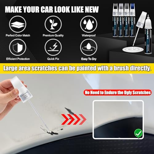 COSLAKE Car Touch Up Paint(Magnetite Gray Metallic(P8Y)) for SUBARU, Car Paint Scratch Repair Kit, Quick & Easy Solution to Repair, 2 in 1 Scratch Remover Pen with Color-Matched - Image 4