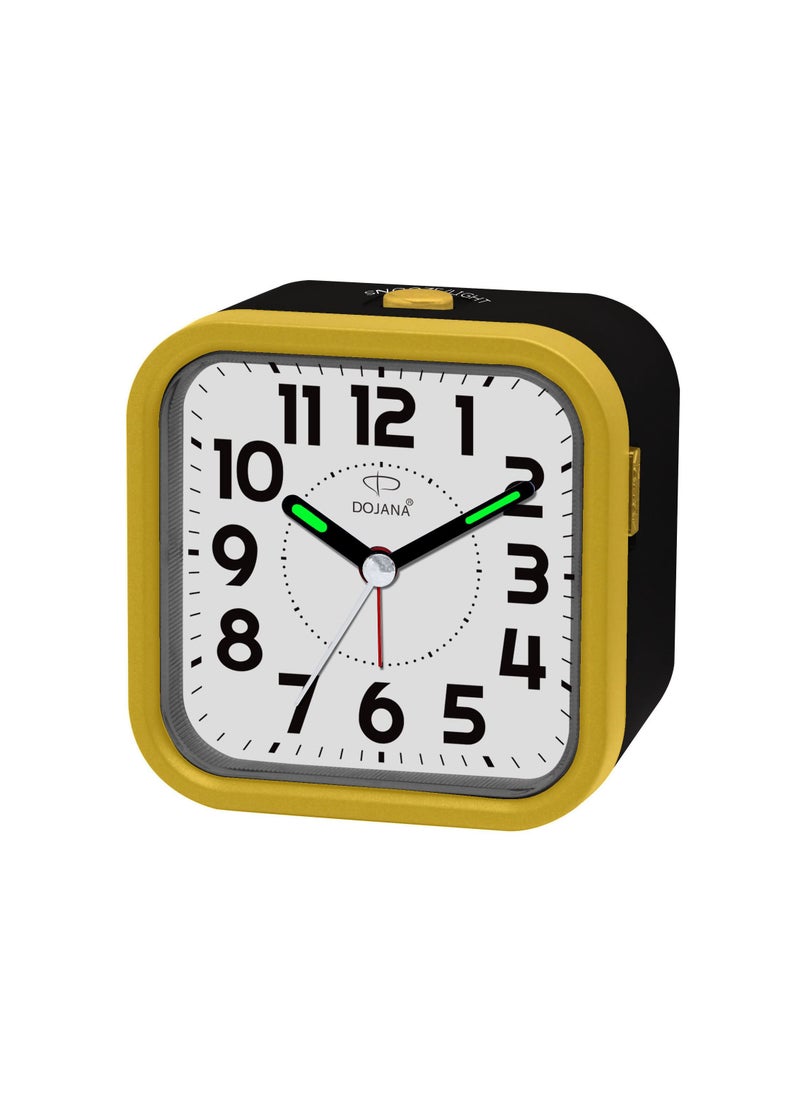 Dojana - Table analog alarm black gold white snooze Light - Image 1