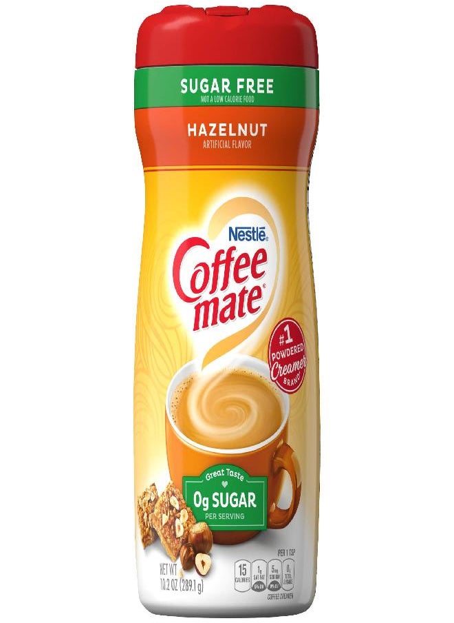 Nestle - Nestle Coffee mate Sugar Free Powder Creamer, Hazelnut, 10.2 Ounce - Image 1