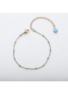 نيبمينينت Jinyiyuan Cross Clip Bead Drop Glaze 8k Stainless Steel Gold-plated Bracelet Round Eye Lucky Amulet Fashion All-match 