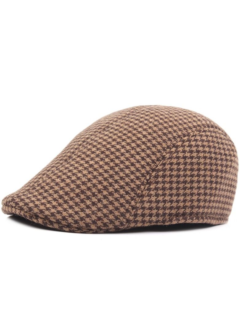 Loquat Men's Beret Paid Brown 