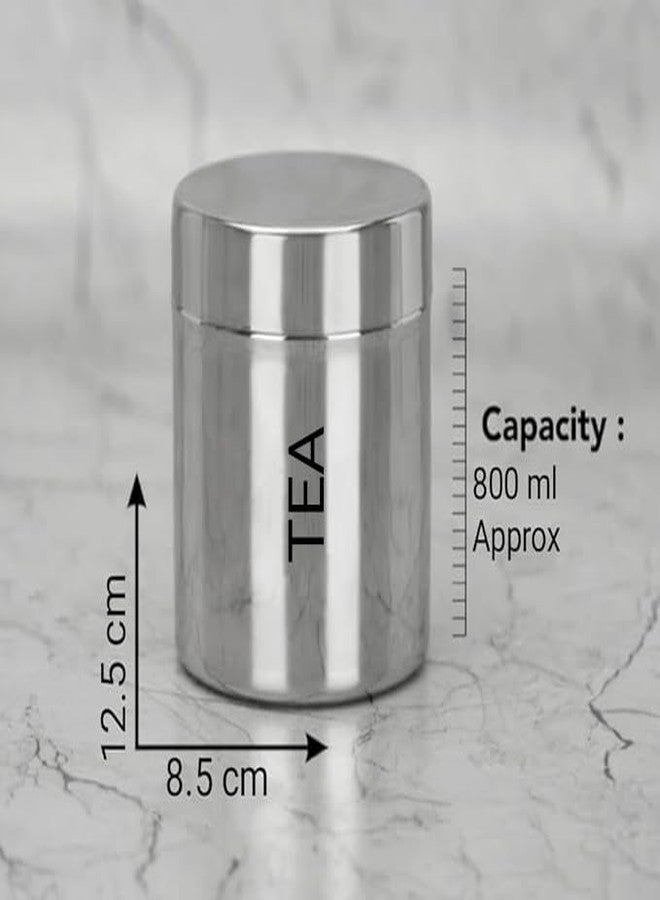 VISAXMI® Tea Sugar Containers Set of 2 | Tea Sugar Canister 800ml | Steel Container (Pack of 2, Silver) - Image 2