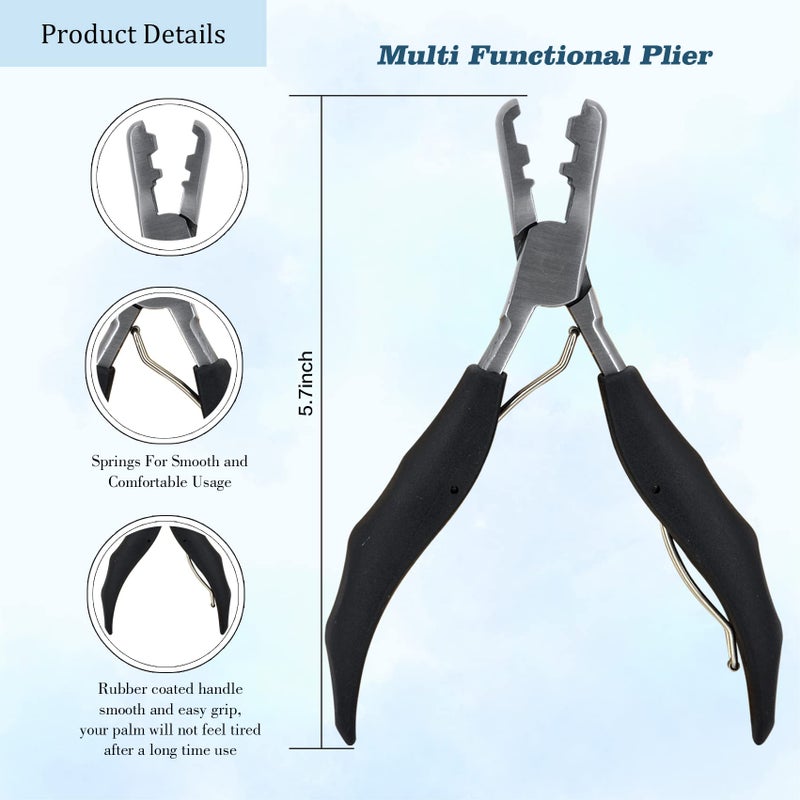 coloryoung Fusion Bond Crusher Tool for Keratin Hair Extensions Flat Tip Pre-Bonded Hair Extension Pliers Professional Hair Loop & Styling Tool - Image 3