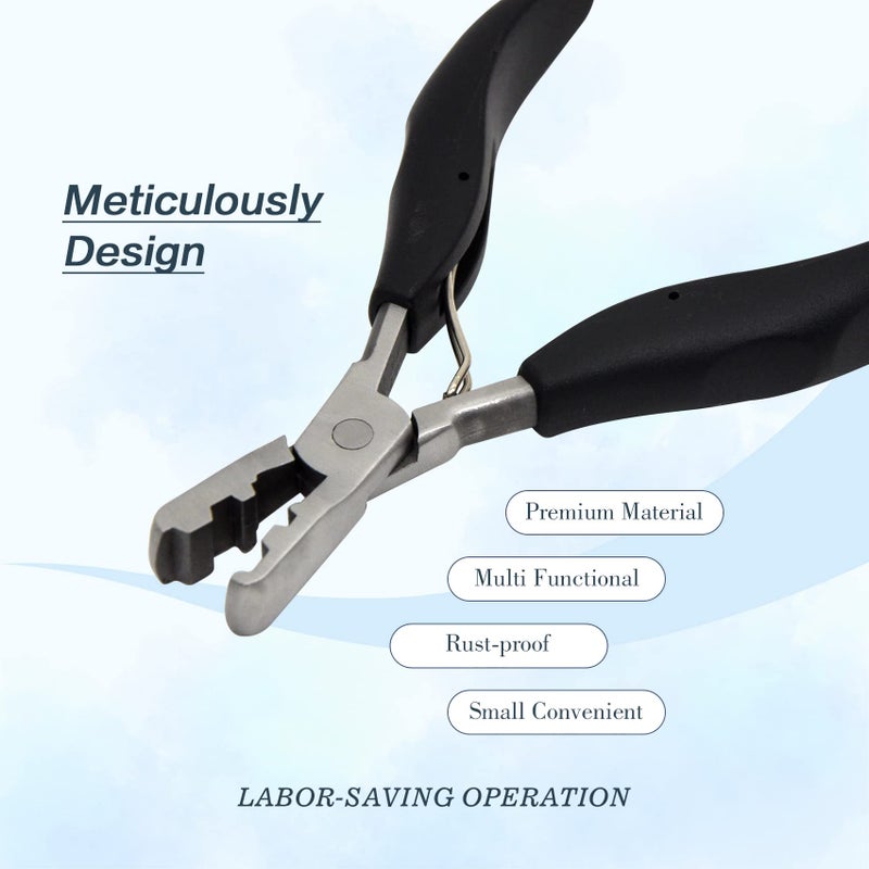 coloryoung Fusion Bond Crusher Tool for Keratin Hair Extensions Flat Tip Pre-Bonded Hair Extension Pliers Professional Hair Loop & Styling Tool - Image 4