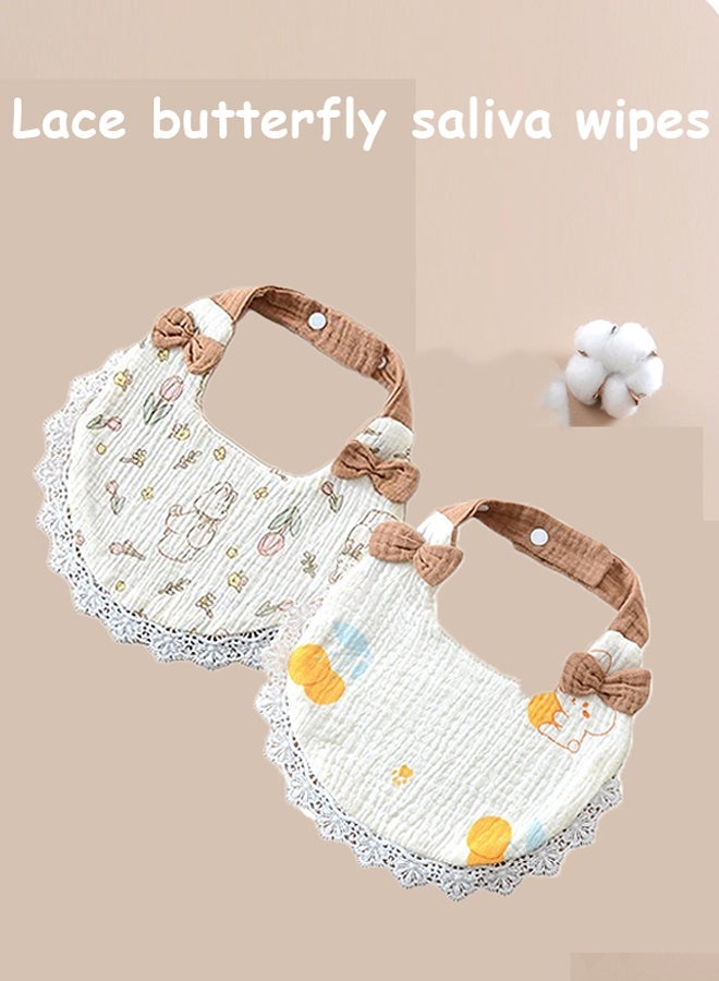 MXN 2 Pcs Muslin Baby Bibs, 360 Rotate Baby Bandana Drool Bibs Cotton for Feeding Eating and Drooling for 0-2 Years Old Boys Girls - Image 3