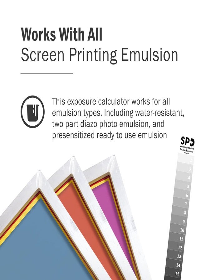 Screen Print Direct 21 Step Wedge Calculator - Stouffer Dial-in Exposure Calculator for Emulsion & Screens, Supplies - Image 3