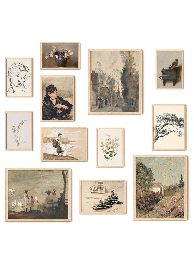 Today Idea Vintage Posters for Room Aesthetic - Vintage Art Prints for Wall Decor, Light Academia Decor, Vintage Gallery Wall Art, Neutral Vintage Pictures French Decor for Cozy Bedroom (Unframed) - Image 1