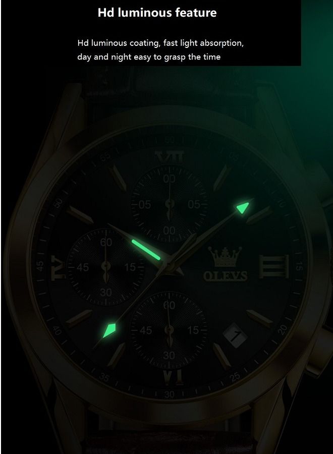أوليفز الرجال ووتش بو الجلود حزام توقيت ووتش ديلوكس متعددة الوظائف الاتصال الهاتفي noctilucent للماء التقويم القمر المرحلة التناظرية الكوارتز ووتش الرياضة - Image 4