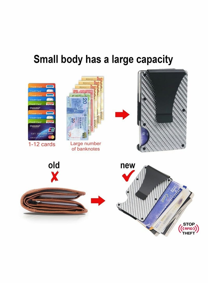 KASTWAVE Carbon Fiber Wallet for Men or Women, RFID Blocking Minimalist Credit Card Holder - Image 5