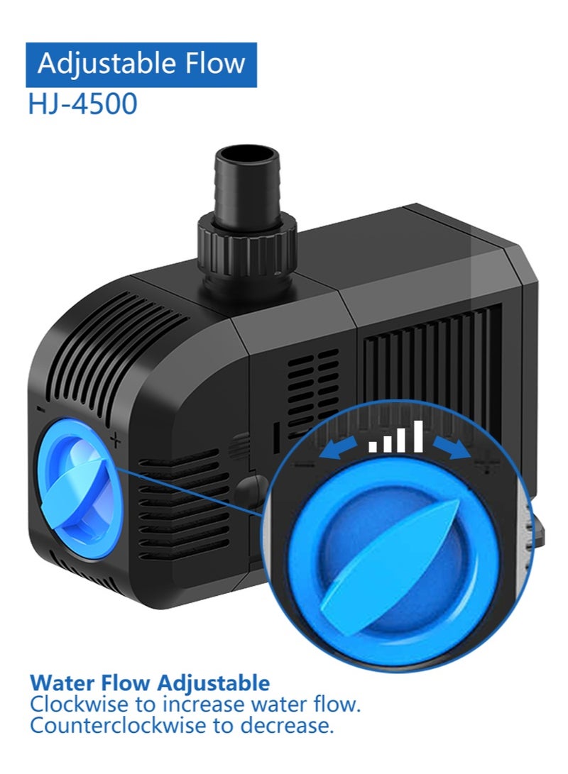 هينجبو مضخة نافورة مضخة مياه غاطسة لحديقة نافورة شلال حوض أسماك بما في ذلك إسفنجة الترشيح HJ-4500 60 هرتز - Image 2