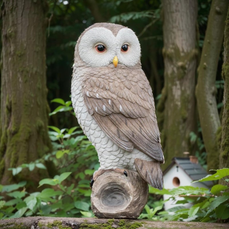 LC LCdecohome Owl Outdoor Statues Garden Yard  Decoration Home Decor Indoor Desk Tabletop Collectible Figurines Ancient Retro Collection 11 x45 x5 Inch