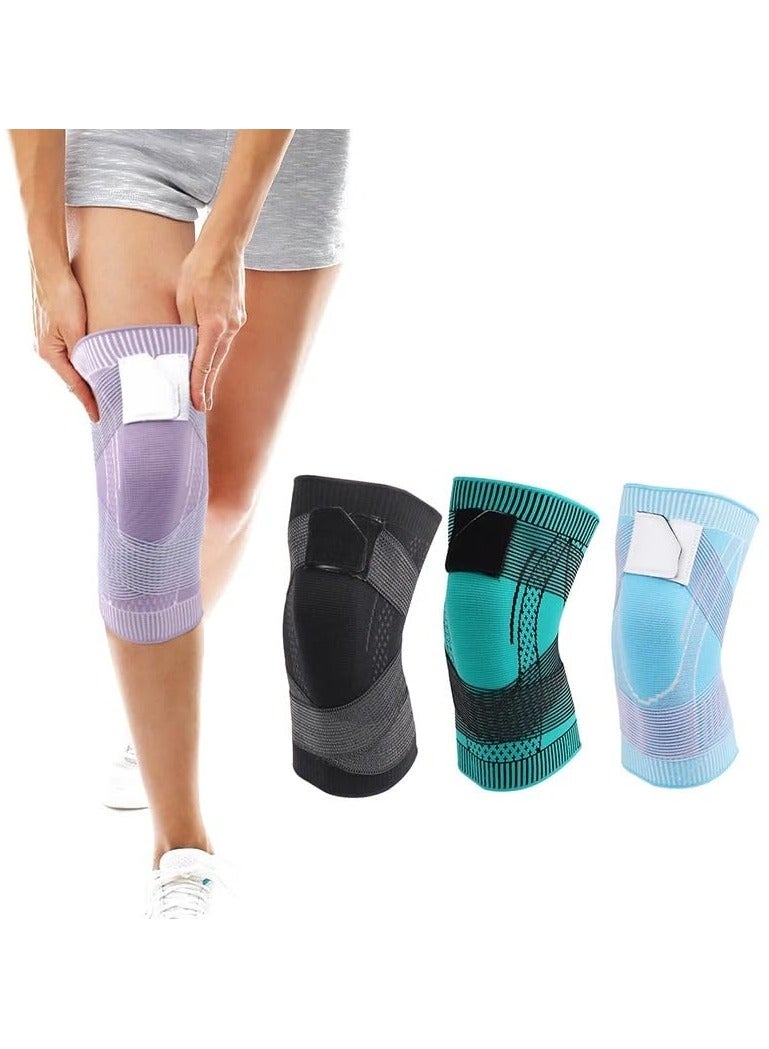 Exceed Compression Adjustable Knee Wraps Support Brace for Squatting Weightlifting Running Workout for Men Women Knee Sleeves for Sports Knee Pain Relief Black - Image 3