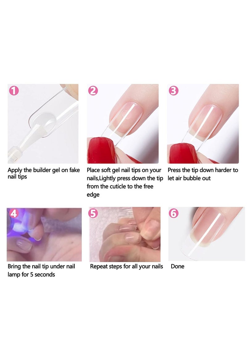 SYOSI Soft Gel Full Cover Nail Tips 240PCS 12 Sizes Clear Gel Nail Tips Long Stiletto Gelly Tips with Case for Press On Nail Extension DIY Manicure Soak Off  - Image 2