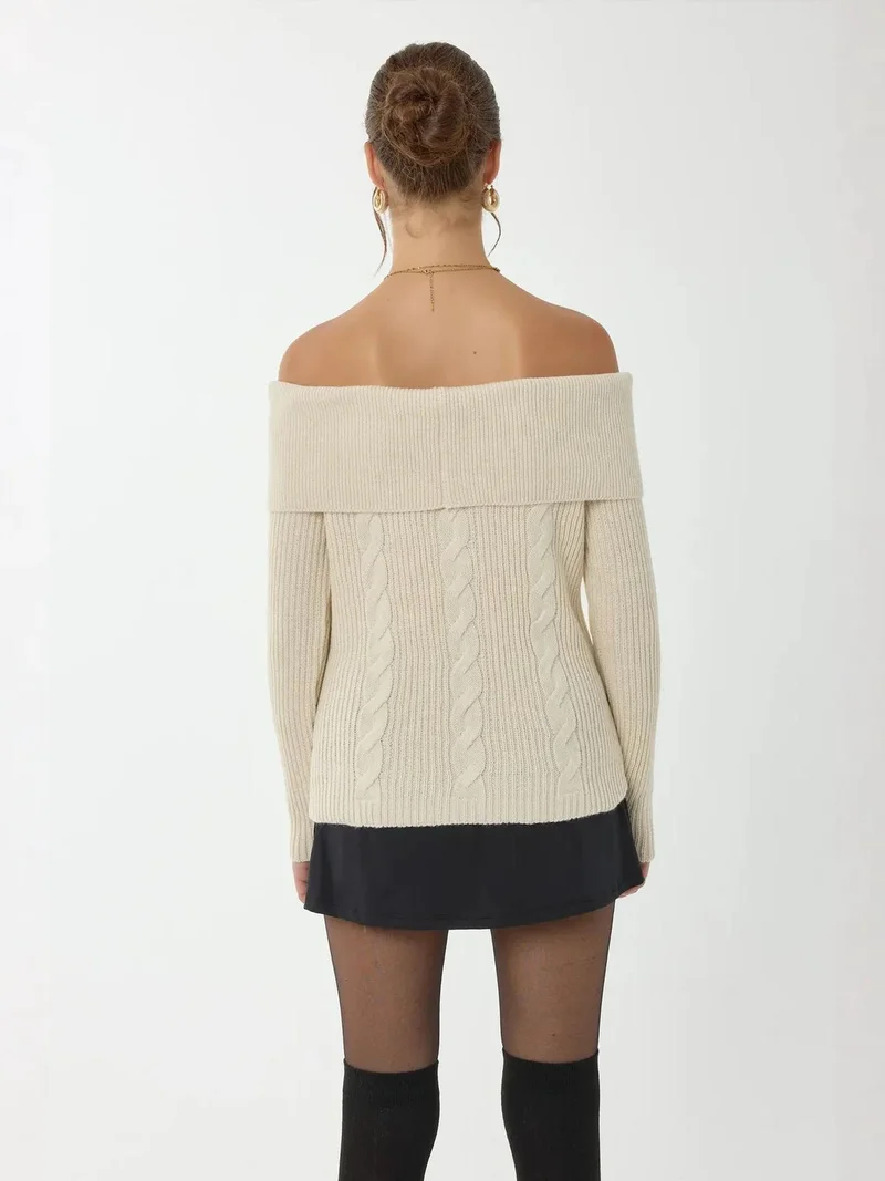 HICCUP  Off Shoulder Knitted Sweater for Women | Best Price UAE