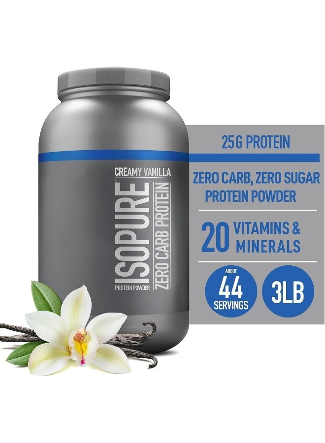 Isopure Zero Carb Whey Protein Isolate Powder with Vitamin C & Zinc for Immune Support, 25g Protein, & Keto Friendly - Creamy Vanilla, 3 Lbs ,41 Servings (1.36 KG) - Image 2