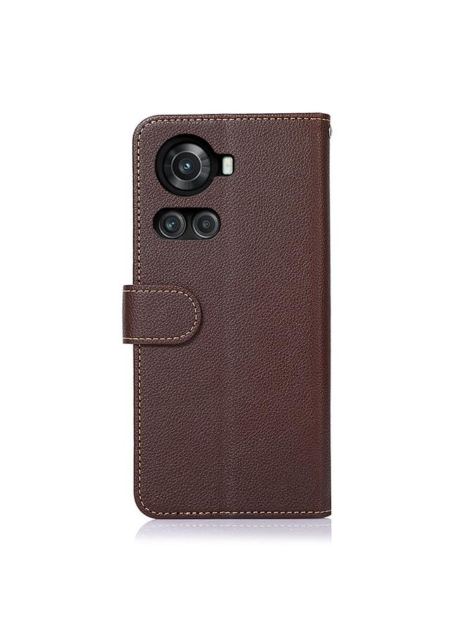 S-TOP Case For OnePlus Ace / 10R KHAZNEH Litchi Texture Leather RFID Phone Case - Image 3