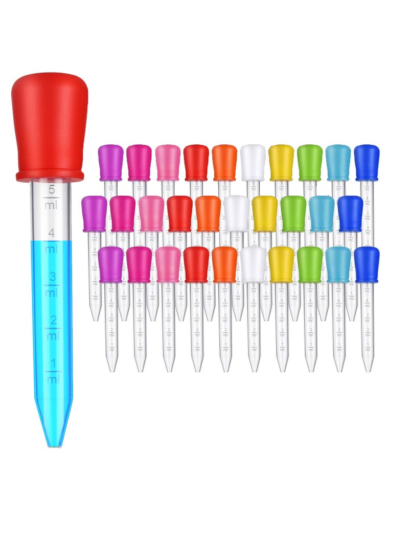 SYOSI 60PCS Liquid Droppers with a Clean Brush, 5ml Silicone and Plastic Pipettes Transfer Eyedropper with Bulb Tip  - Image 1