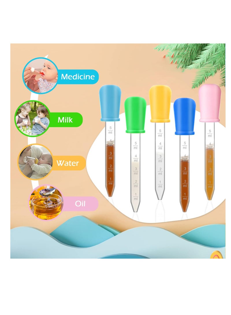SYOSI 60PCS Liquid Droppers with a Clean Brush, 5ml Silicone and Plastic Pipettes Transfer Eyedropper with Bulb Tip  - Image 5