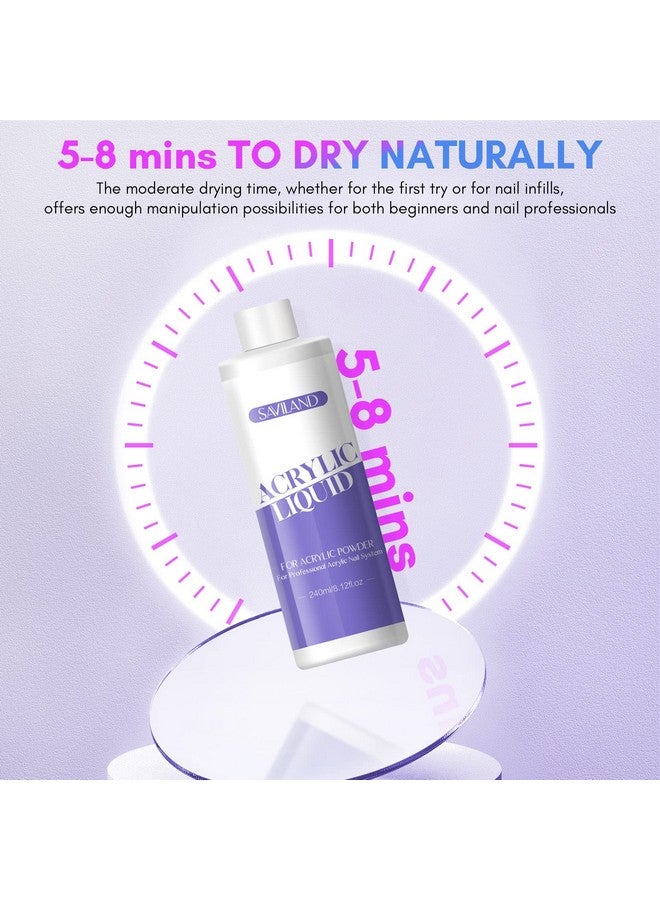 Saviland Monomer Acrylic Nail Liquid 8.11Fl.Oz Acrylic Liquid With 3Pcs Acrylic Brushes Size（81014）For Acrylic Powders Nonyellowing Acrylic Nail Liquid For Diy Home Nail Salon Use - Image 4