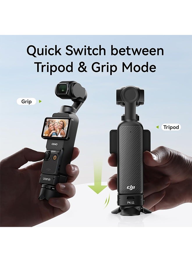 ULANZI Quick Release Mini Tripod Kit for DJI Osmo Pocket 3, Type-C Full-Function Port Charging Adapter Base for Pocket 3 Accessories with 1/4 Screw Hole for Tripods (PK-08 & PK-11) - Image 2