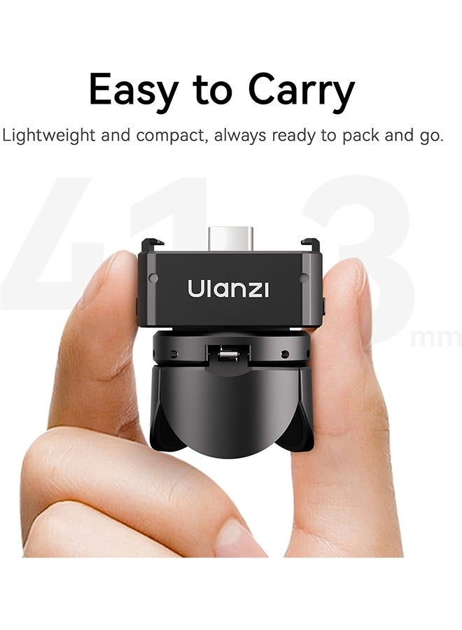 ULANZI Quick Release Mini Tripod Kit for DJI Osmo Pocket 3, Type-C Full-Function Port Charging Adapter Base for Pocket 3 Accessories with 1/4 Screw Hole for Tripods (PK-08 & PK-11) - Image 4