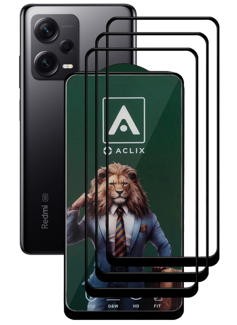 ACLIX 3 Pieces Antistatic ESD Dustproof Premium Quality High Definition Tempered Glass Screen Protector Designed For Xiaomi Redmi Note 12 Pro - Image 1