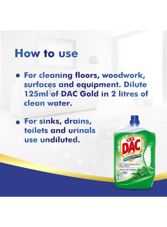 DAC Gold Peppermint & Eucalyptus Disinfectant Cleaner 1Litre - Image 5
