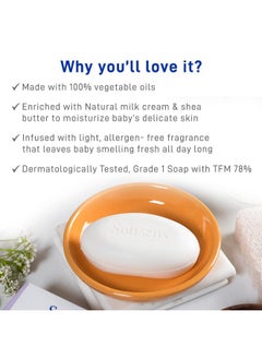 Softsens Baby Soap - Milk Bar Soap, With Natural Milk Cream & Shea Butter 300G (100G X 3) (Value Pack Of 1)  - Image 4